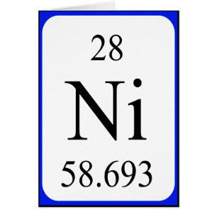 Karte des Elements 28 - Nickelweiß