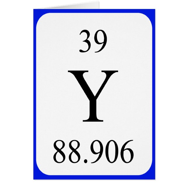 Karte des Elements 39 - Yttriumweiß (Vorne)