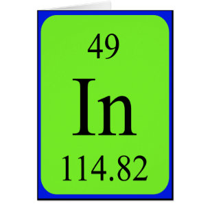 Karte des Elements 49 - Indium