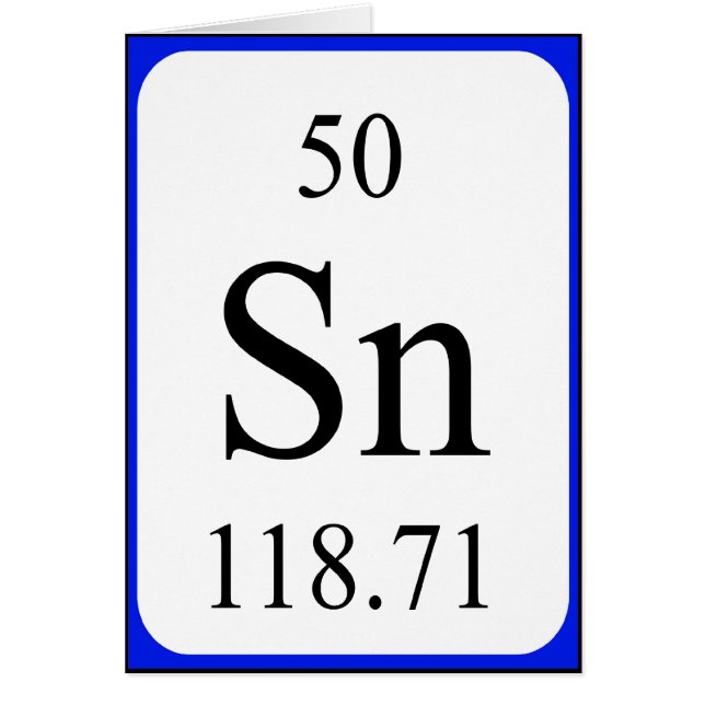 Karte des Elements 50 - Zinnweiß (Vorne)
