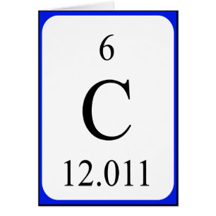 Karte des Elements 6 - Kohlenstoffweiß
