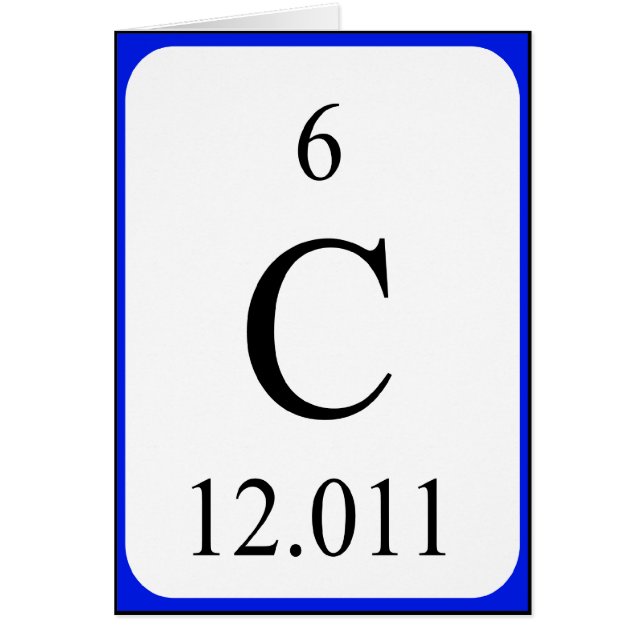Karte des Elements 6 - Kohlenstoffweiß (Vorne)