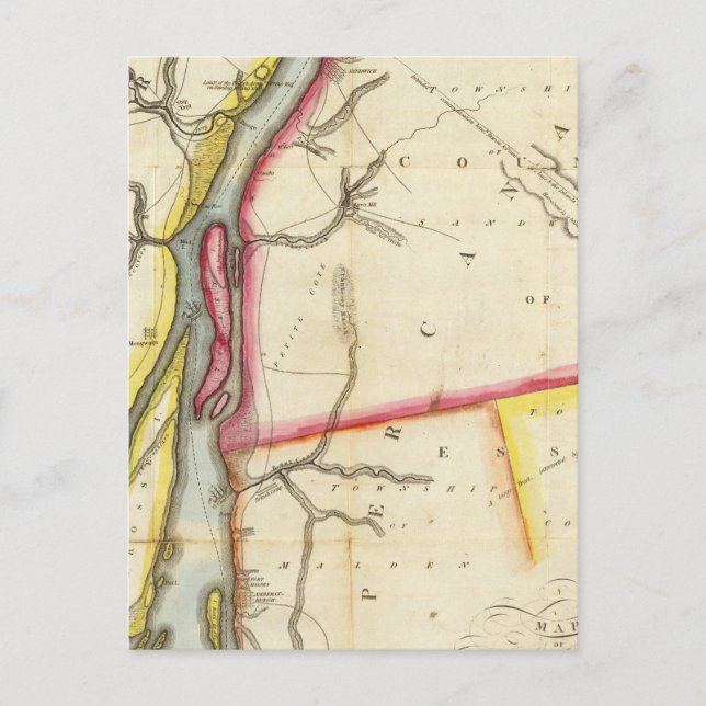 Karte des Flusses Detroit und des angrenzenden Lan (Vorderseite)