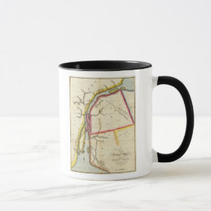 Karte des Flusses Detroit und des angrenzenden Lan Tasse