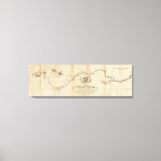 Karte des Flusses Mississippi Leinwanddruck (Vorderseite)