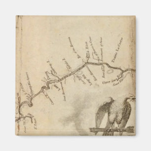 Karte des Flusses Mississippi Magnet