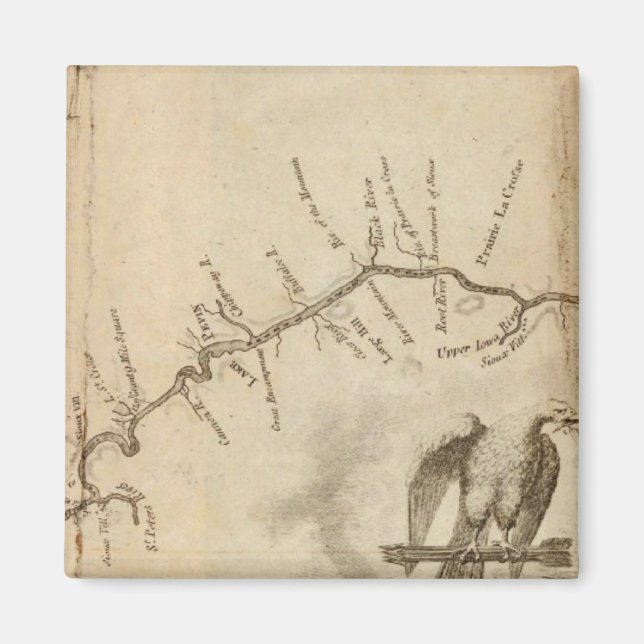 Karte des Flusses Mississippi Magnet (Vorne)