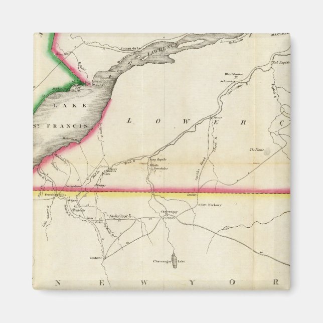 Karte des Flusses St. Lawrence und des angrenzende Magnet (Vorne)