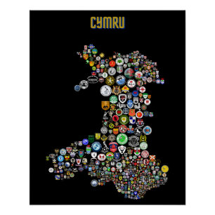 Karte des Fußballs (Cymru) Poster