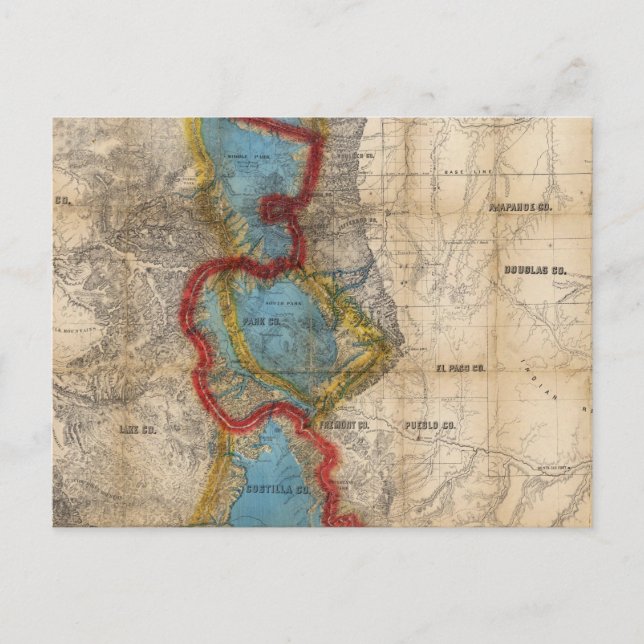 Karte des Gebiets Colorado (Vorderseite)