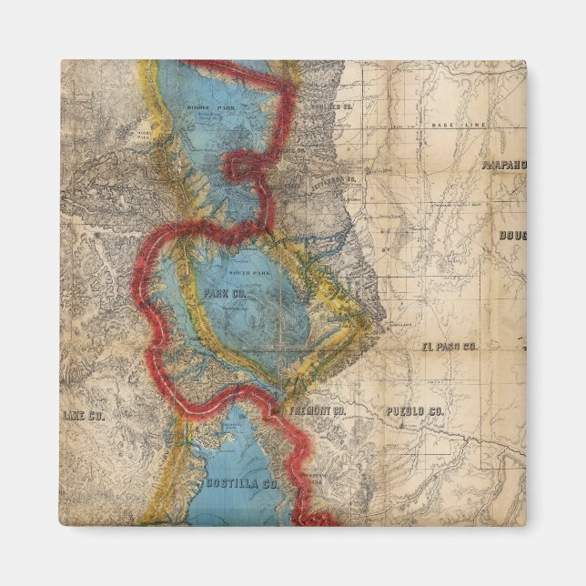 Karte des Gebiets Colorado Magnet (Vorne)