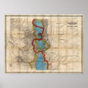 Karte des Gebiets Colorado Poster
