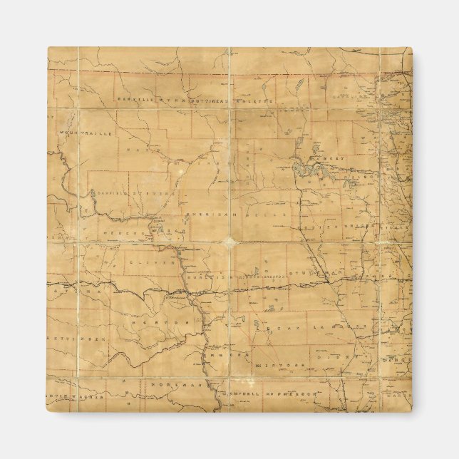 Karte des Gebiets Dakota nach der Route Magnet (Vorne)