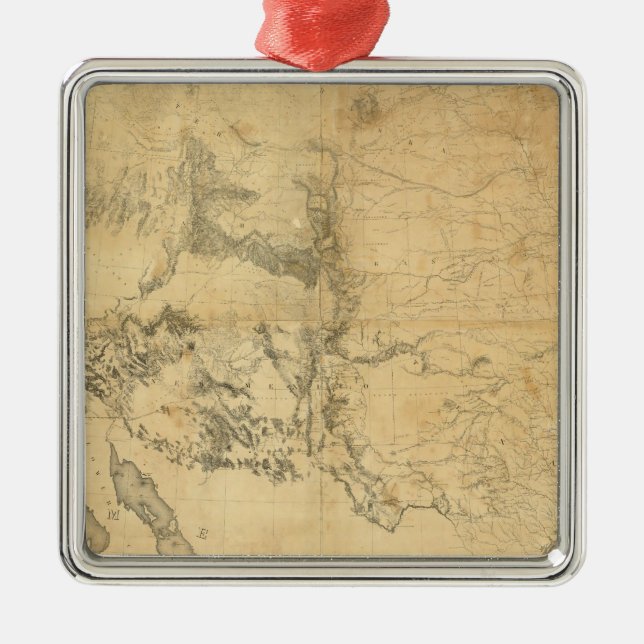 Karte des Gebiets der Vereinigten Staaten Silbernes Ornament (Vorne)