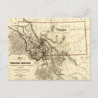 Karte des Gebiets Montana (1865)
