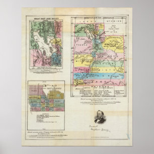 Karte des Gebiets von Utah Poster