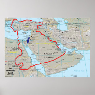 Karte des Gelobten Landes Poster