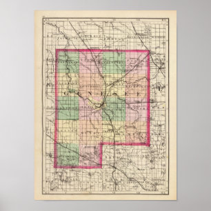 Karte des Genesee-Landkreises, Michigan Poster