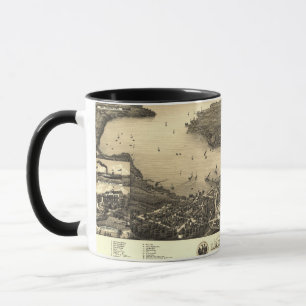 Karte des Genfersees im Vintage-Stil Tasse