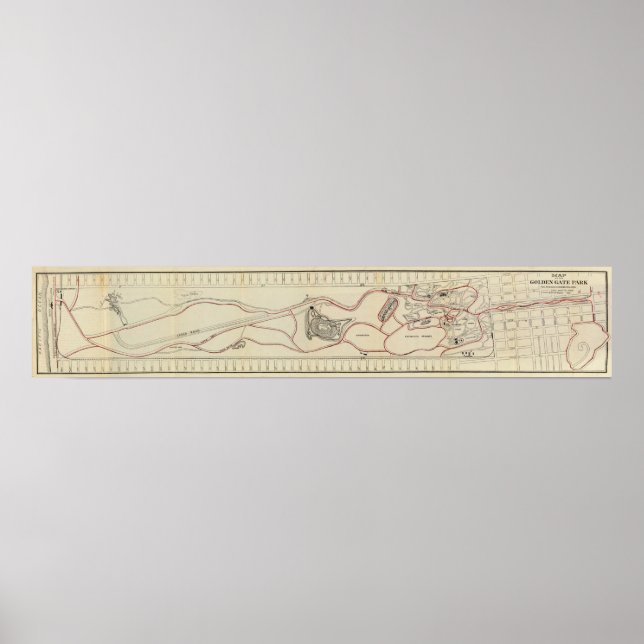 Karte des Golden Gate Park Poster (Vorne)