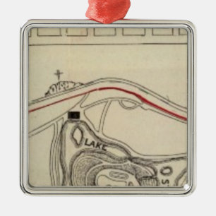 Karte des Golden Gate Parks Silbernes Ornament