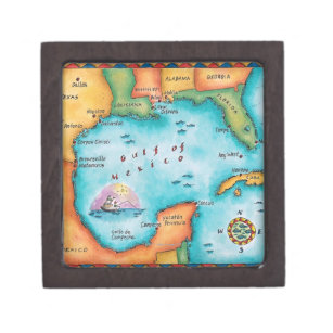 Karte des Golfs von Mexiko Kiste