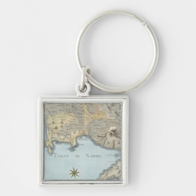 Karte des Golfs von Neapel und von Umgebung Schlüsselanhänger (Vorne)
