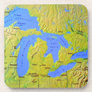 Karte des Great Lakes Entwurfs Getränkeuntersetzer