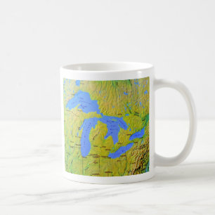 Karte des Great Lakes Entwurfs Kaffeetasse