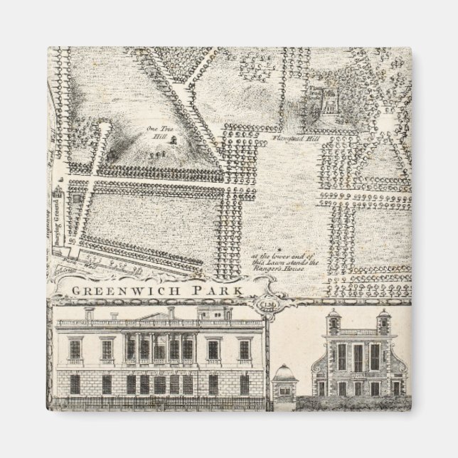 Karte des Greenwich Parks Magnet (Vorne)