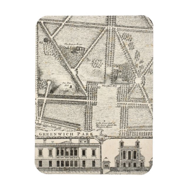 Karte des Greenwich Parks Magnet (Vertikal)