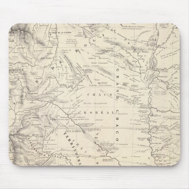 Karte des Großen Chaco und der benachbarten Region Mousepad (Vorne)