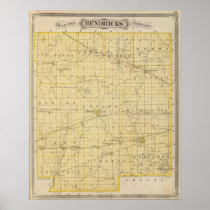 Karte des Hendricks-Landkreises Poster