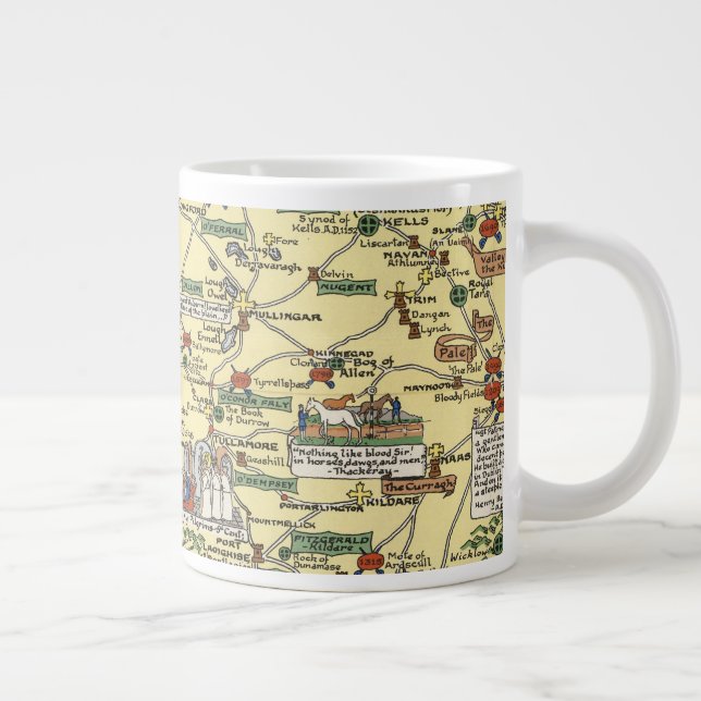 Karte des historischen Irlands Jumbo-Tasse (Rechts)