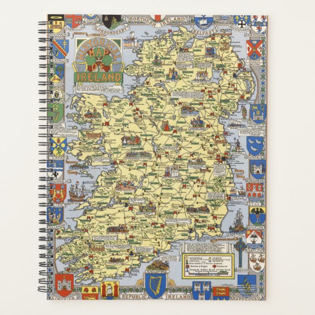 Karte des historischen Irlands Planer (Vorderseite)