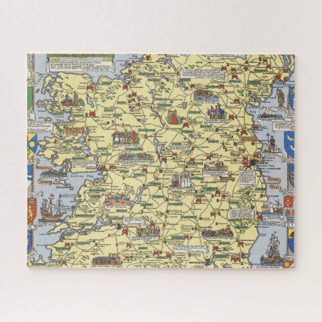 Karte des historischen Irlands Puzzle (Horizontal)