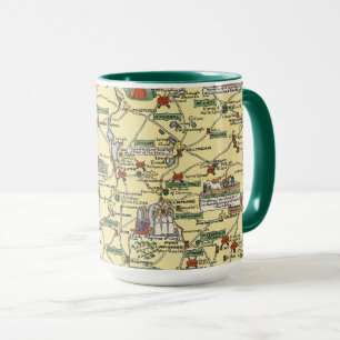 Karte des historischen Irlands Tasse