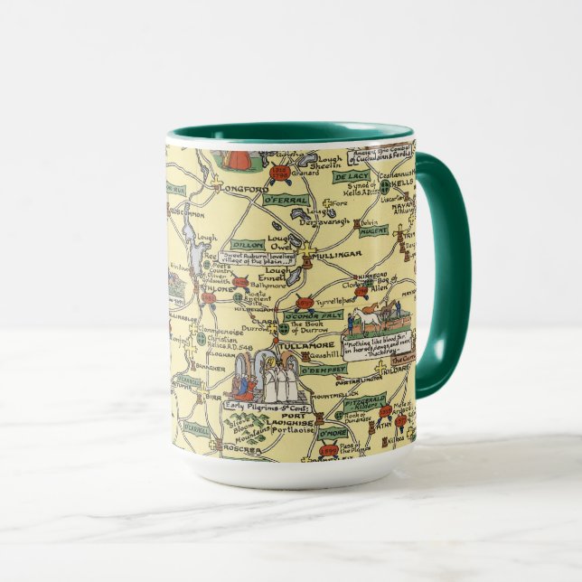 Karte des historischen Irlands Tasse (VorderseiteRechts)
