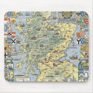 Karte des historischen Schottlands Mousepad