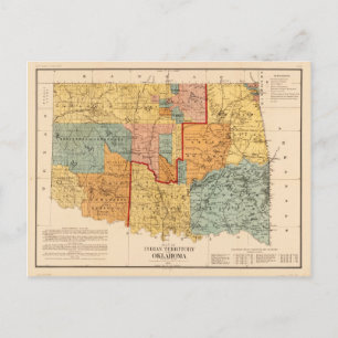 Karte des Indian Territory und Oklahoma (1890)