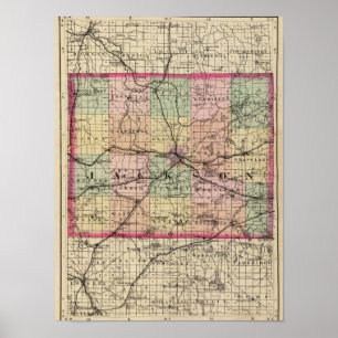 Karte des Jackson-Landkreises, Michigan Poster
