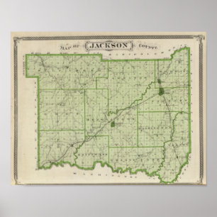 Karte des Jackson-Landkreises Poster