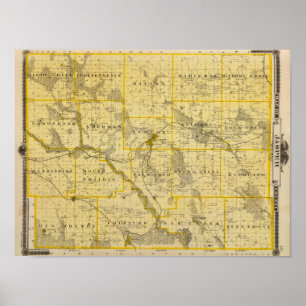 Karte des Jasper-Landkreises, Staat von Iowa Poster