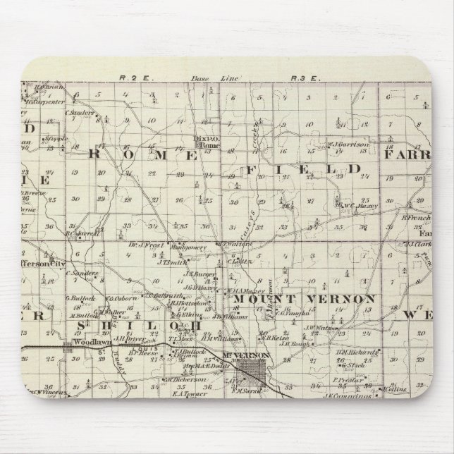 Karte des Jefferson-Landkreises Mousepad (Vorne)