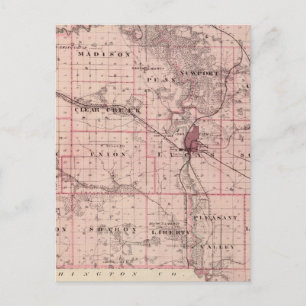 Karte des Johnson-Landkreises, Staat von Iowa