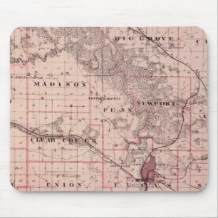 Karte des Johnson-Landkreises, Staat von Iowa Mousepad