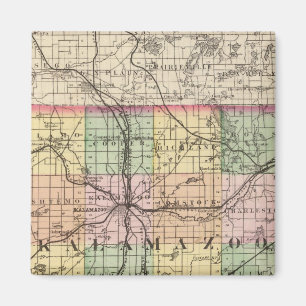 Karte des Kalamazoo Landkreises, Michigan Magnet