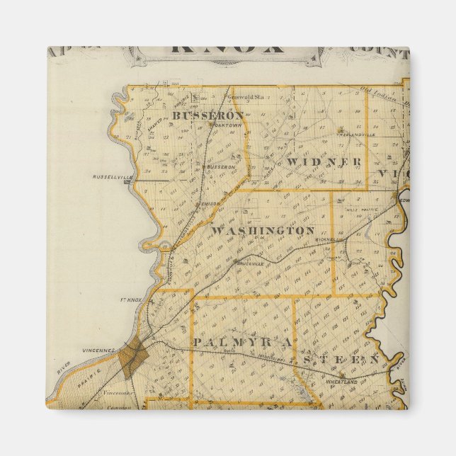 Karte des Knox-Landkreises Magnet (Vorne)