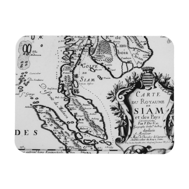 Karte des Königreichs Siam Magnet (Horizontal)