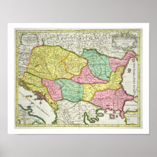 Karte des Königreichs Ungarn und der Staaten, die Poster